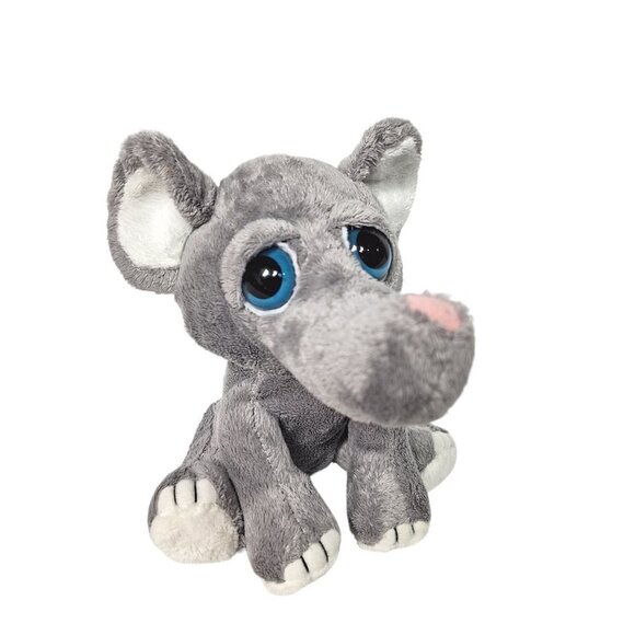 The Petting Zoo Gray Elephant Baby Eyes Plush Stuffed Animal 1994 7.5" - Picture 1 of 8